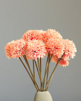 Alamkari India Fabric Artificial Chrysanthemum Flower Sticks (6 Sticks, 45 cm, Peach)